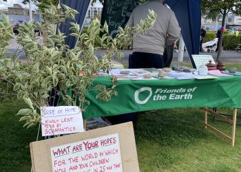 Friends of the Earth stall at Hub Fest