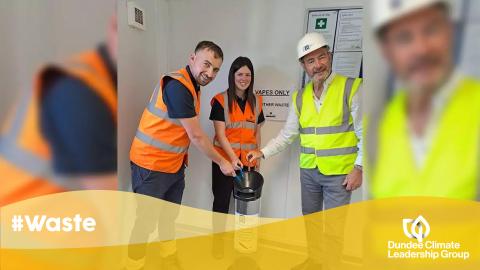 staff disposing vapes in bin